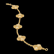 Pulsera Van Cleef Alhambra Vintage 5 Tréboles Dorado