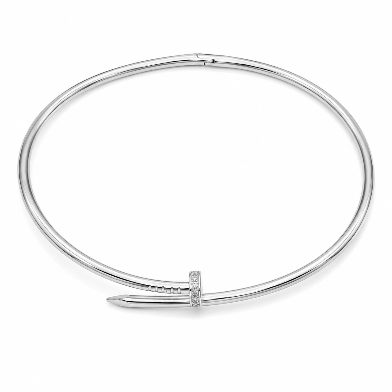 Collar Plateado Clavo Cartier