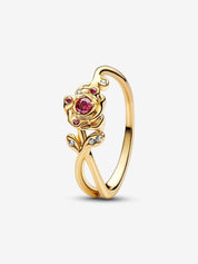 Anillo Bella y la Bestia Dorado