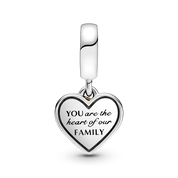 Charm Colgante de Dos Tonos Árbol de Familia y Corazón