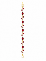 Pulsera Tulipan Dorada Roja