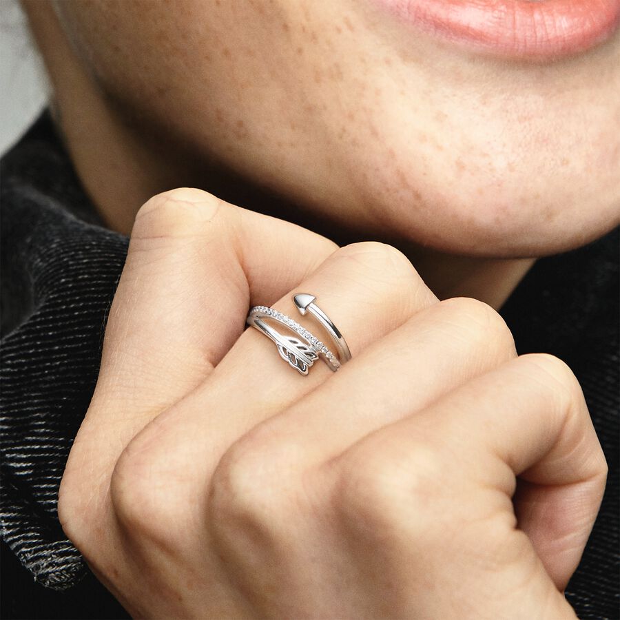 Anillo en plata de primera ley Flecha Brillante