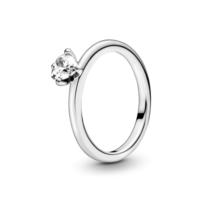 Anillo Solitario Corazon Pequeño