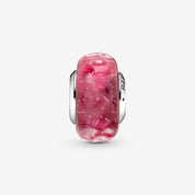 Charm de Cristal de Murano Rosa Fantasía Ondulado