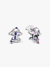 Pendientes Stitch y Angel en Plata 925 con Detalles de Color