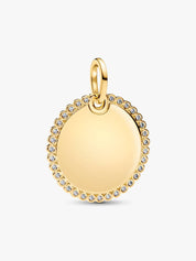 Colgante Grabable Etiqueta Redonda Dorado