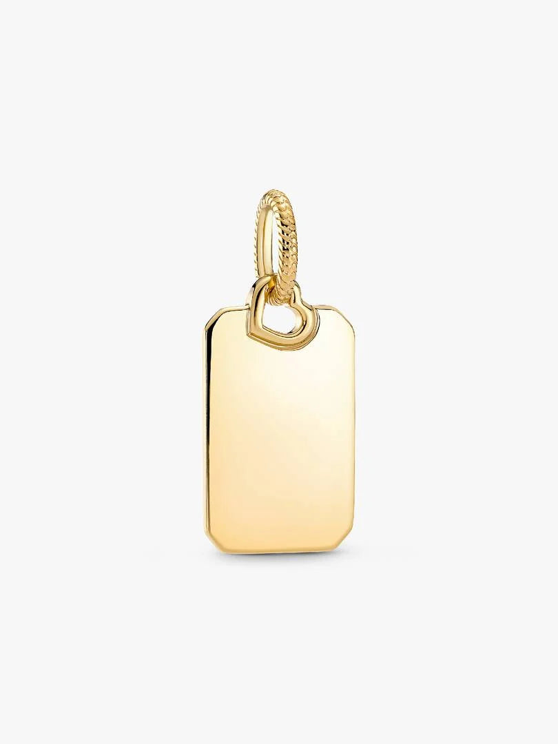 Charm Grabable Etiqueta Rectangular Dorado