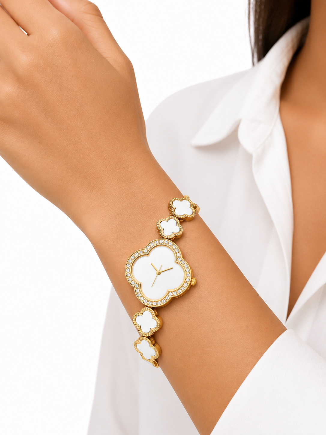 Reloj de Trebol Blanco