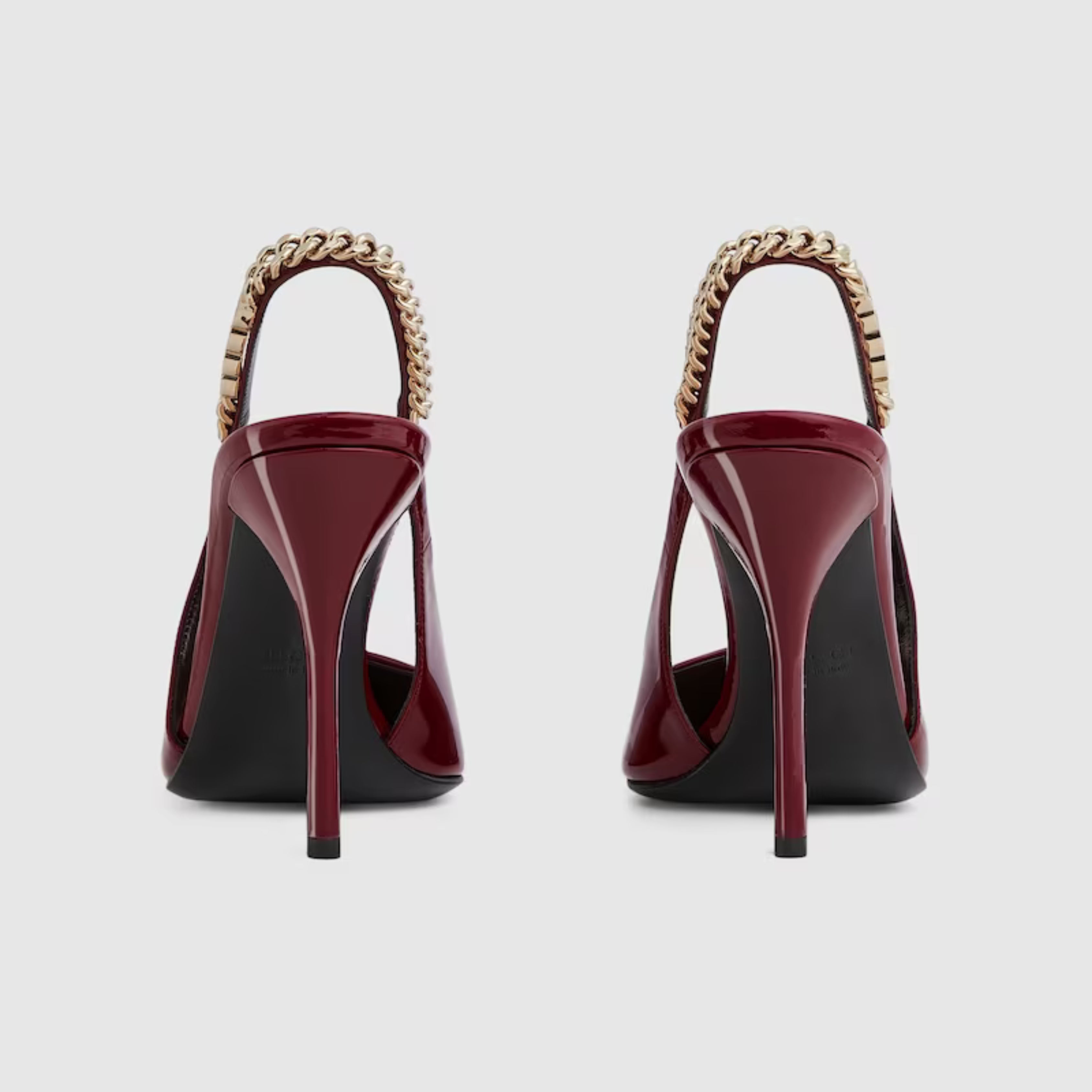 Zapato de salón Gucci Signoria con talón descubierto Rojo