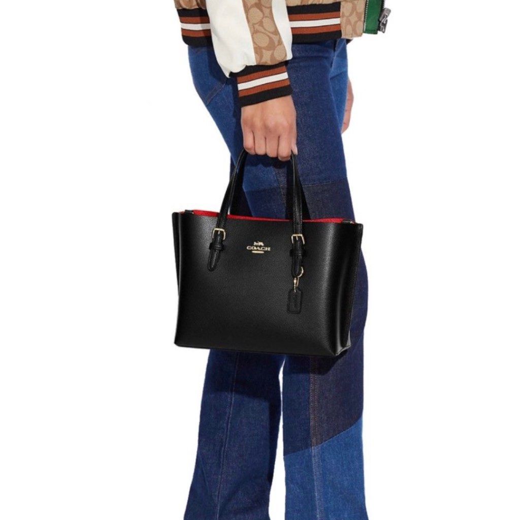 Coach Mollie Tote 25 In Signature Canvas Negra
