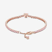 Pulsera Tenis Corazón Brillante Rose Gold