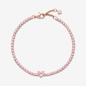 Pulsera Tenis Corazón Brillante Rose Gold