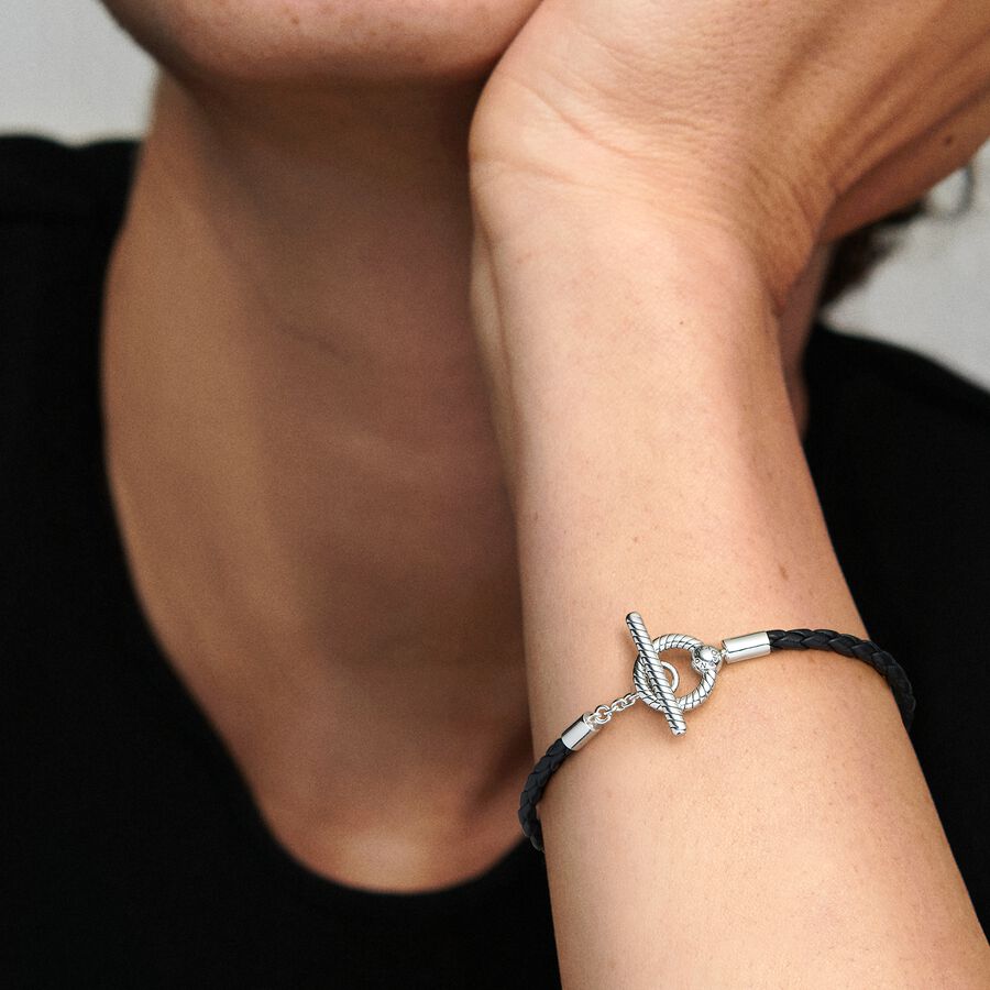 Pulsera de Cuero con Cierre en forma de T