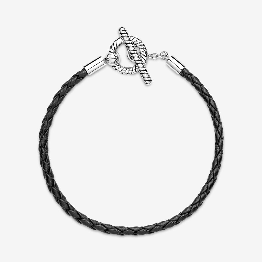 Pulsera En Leather Trenzado con Cierre en forma de T