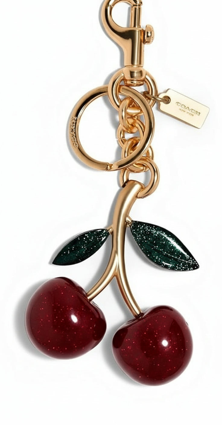 Coach Cherry Roja Con Hojas Verdes