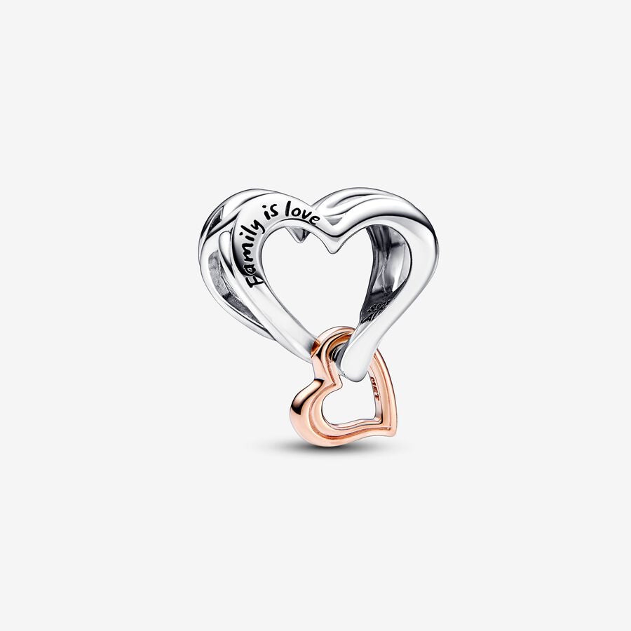 Charm Corazon “Family is Love” en dos tonos