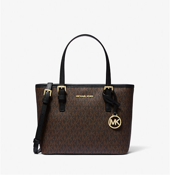 Kors Jet Set Travel Extra-Small Logo Top-Zip Tote Bag.