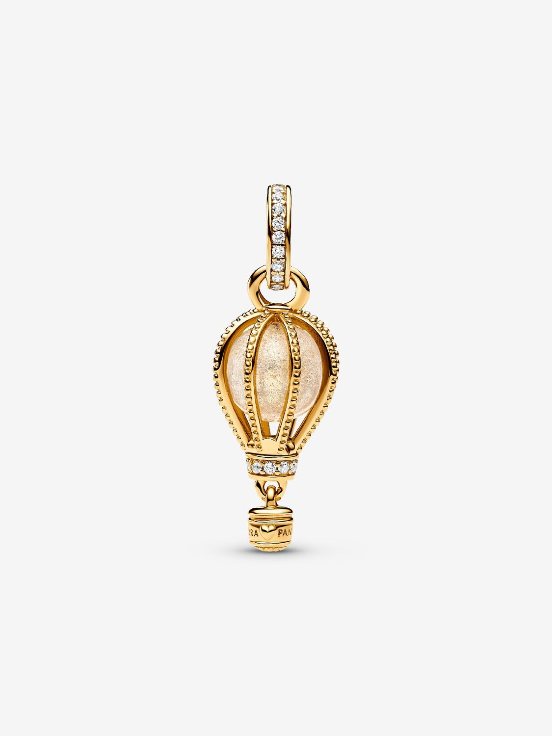 Charm Dorado Colgante Globo Aerostático Transparente