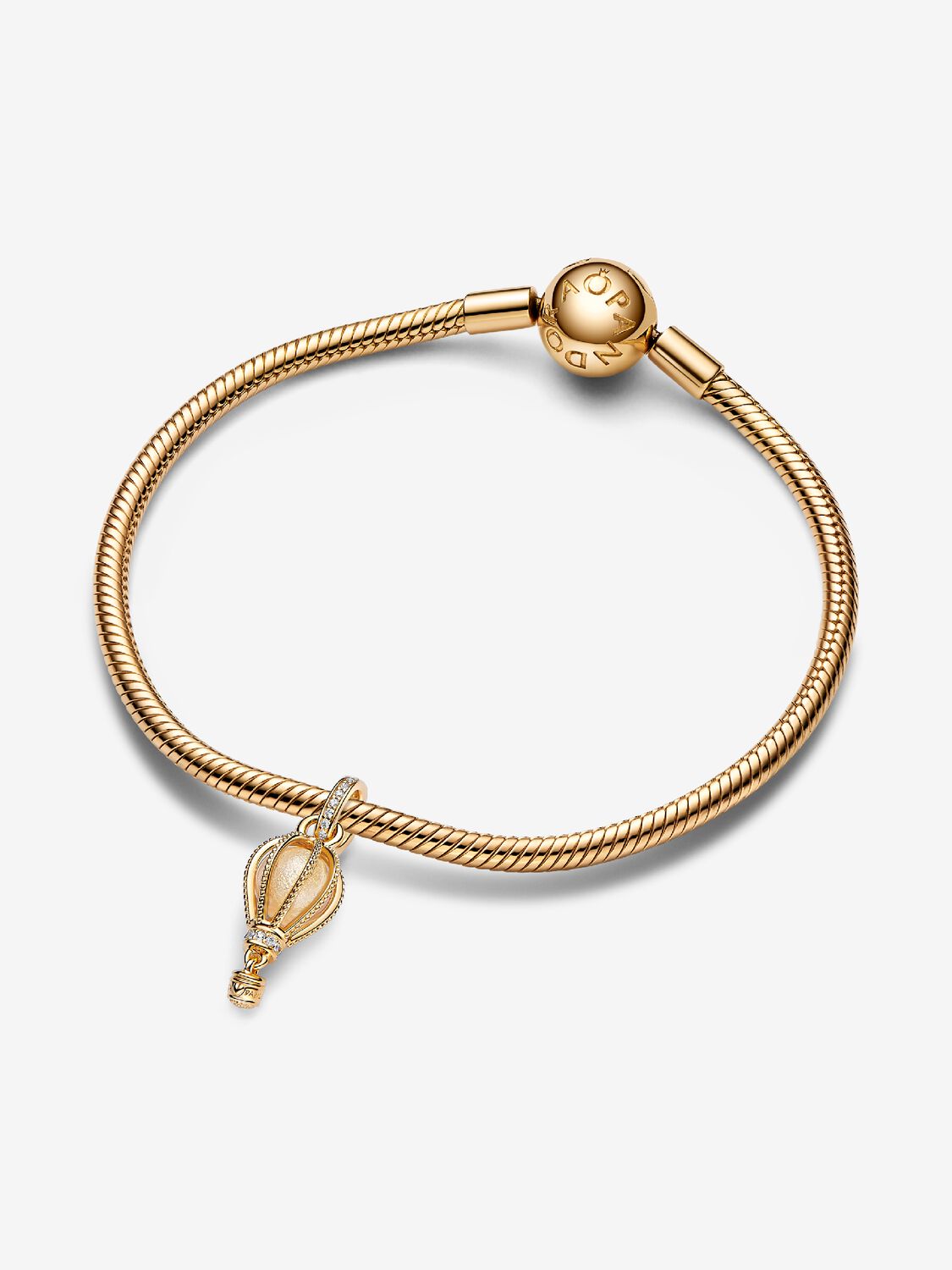Charm Dorado Colgante Globo Aerostático Transparente