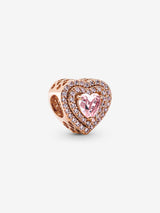 Charm Rose Gold Corazón Nivelado Brillante