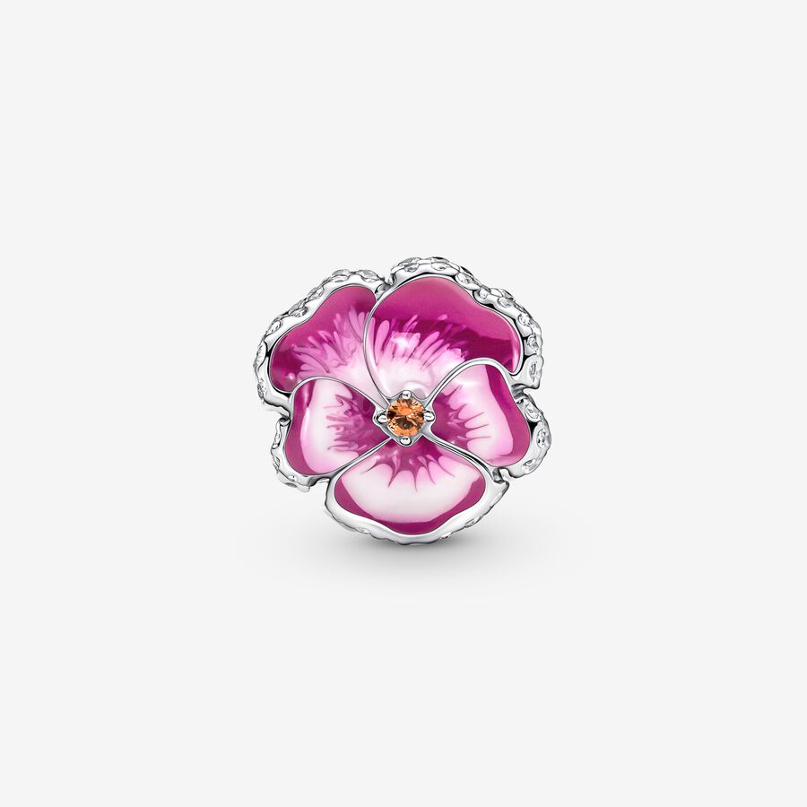 Charm Flor Pensamiento Rosa