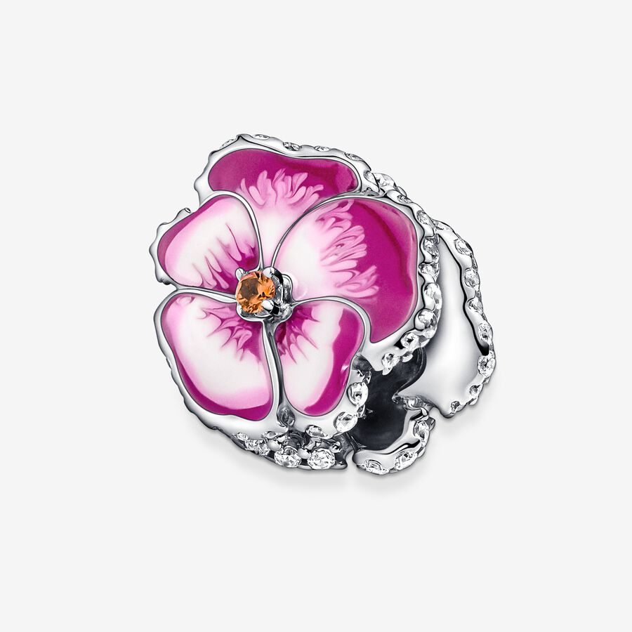 Charm Flor Pensamiento Rosa