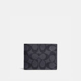 Cartera Coach Bifold Signature Negra y Gris para Hombre