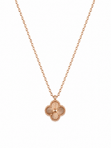 Collar Van Cleef Rose Gold Completo 1 Trebol Pequeño