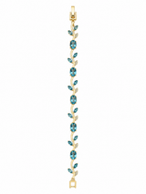 Pulsera Tulipan Dorada Azul Claro