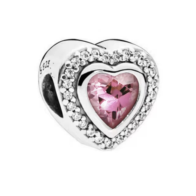 Charm Separador Corazon Rosado