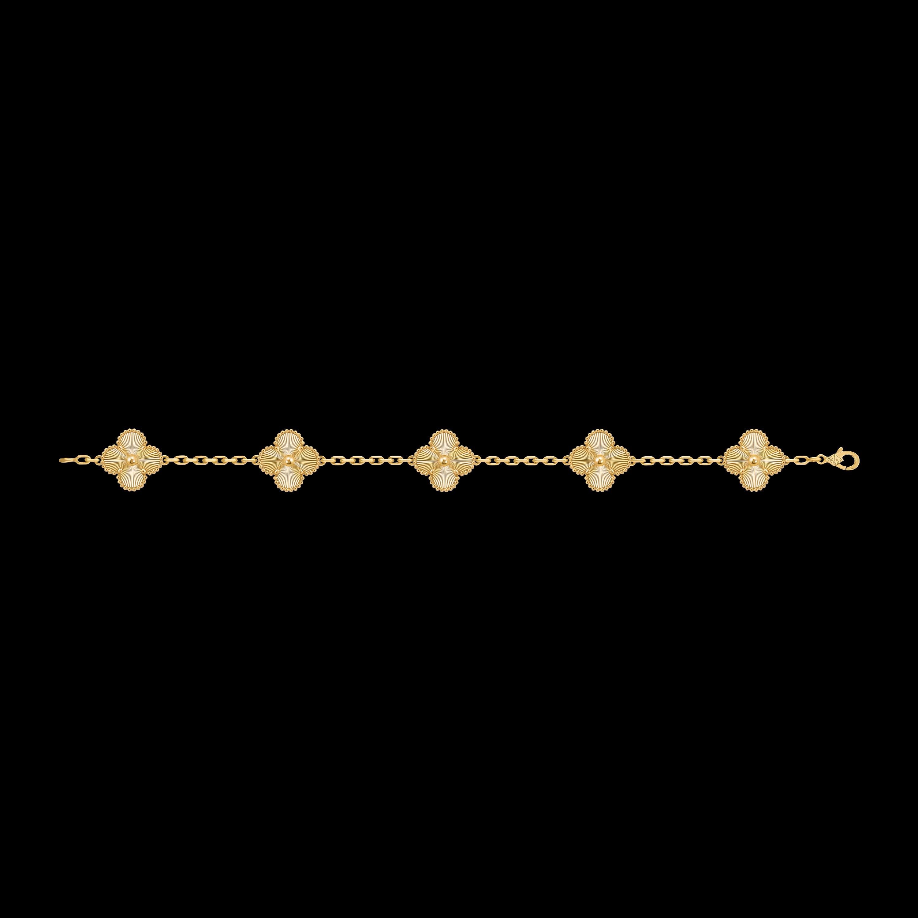 Pulsera Van Cleef Alhambra Vintage 5 Tréboles Dorado