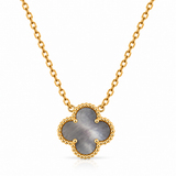 Collar Van Cleef 1 Trebol Gris Dorado