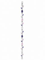 Pulsera Tulipan Plateada Rosado y Morado