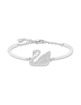 Pulsera Rígida Cisne Plateado con Cristales Swarovski