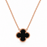 Collar Van Cleef 1 Trebol Negro Rose Gold