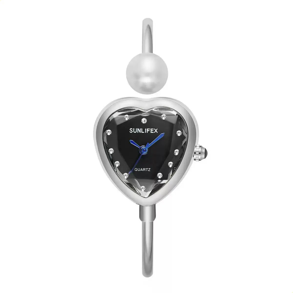 Reloj Corazón SUNLIFEX Rígido Plateado
