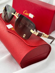 Gafas Leopardo Varilla de Madera Cartier