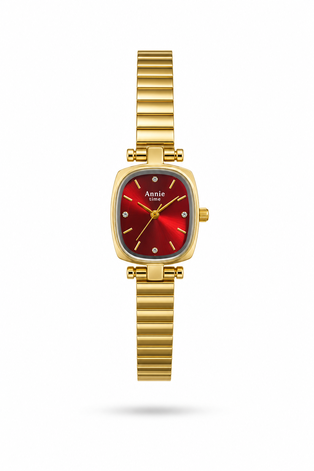 Reloj ANNIE Dorado Fondo Rojo