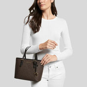 Kors Jet Set Travel Extra-Small Logo Top-Zip Tote Bag.