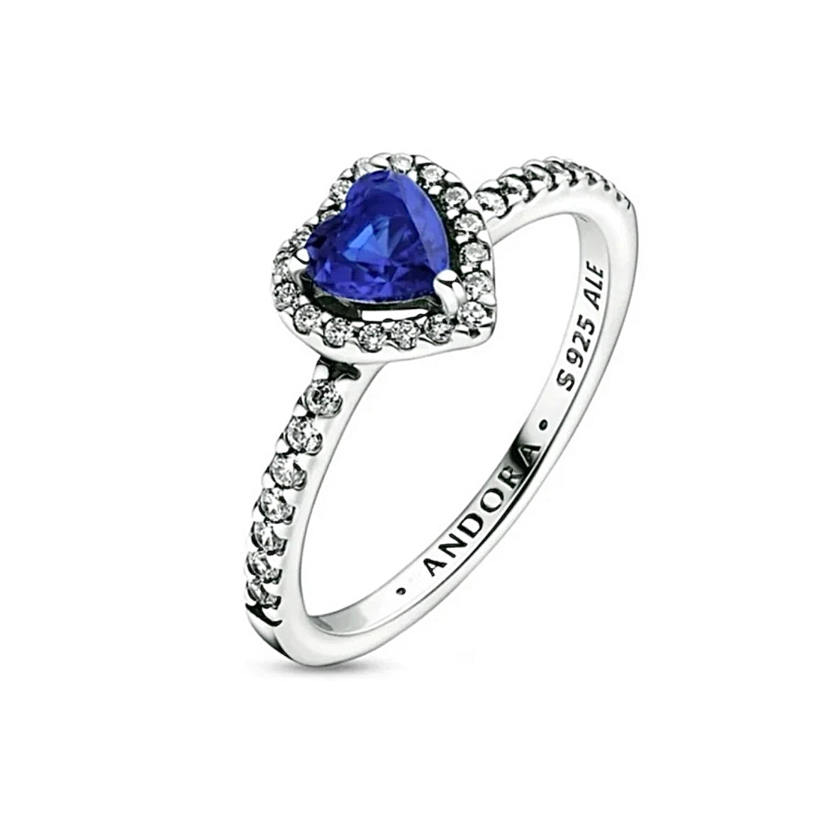 Anillo Corazón Relieve Azul