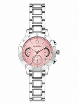 Reloj Pandora Plateado Fondo Rosado