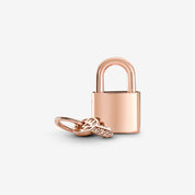 Charm Colgante Candado y Llave Rose Gold