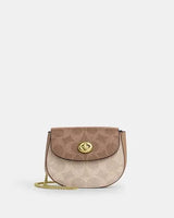 Coach Mini Turnlock  Beige con Cadena Dorada