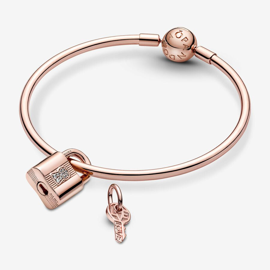 Charm Colgante Candado y Llave Rose Gold