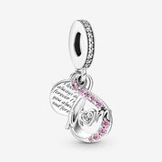 Charm Colgante Doble Mamá Infinito Pavé