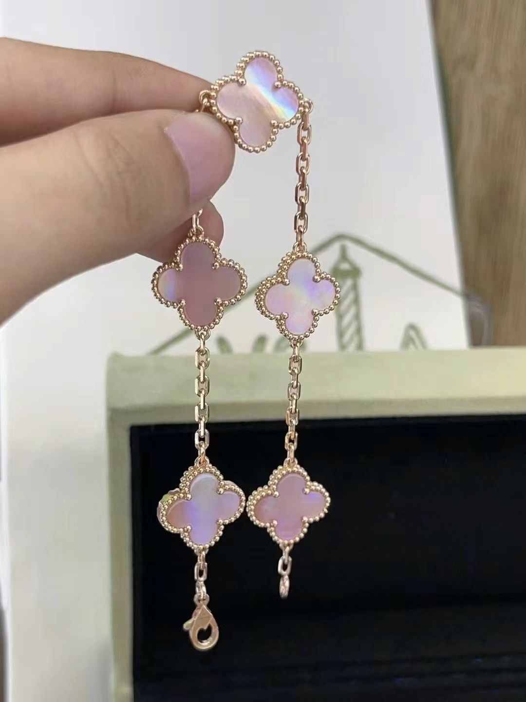 Pulsera Van Cleef Alhambra vintage 5 Tréboles Rosa