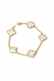 Pulsera Van Cleef Alhambra vintage 5 Tréboles Blancos