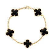 Pulsera Van Cleef Alhambra vintage 5 Tréboles Negros