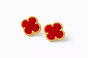 Pendientes Van Cleef trébol Alhambra Vintage Rojo