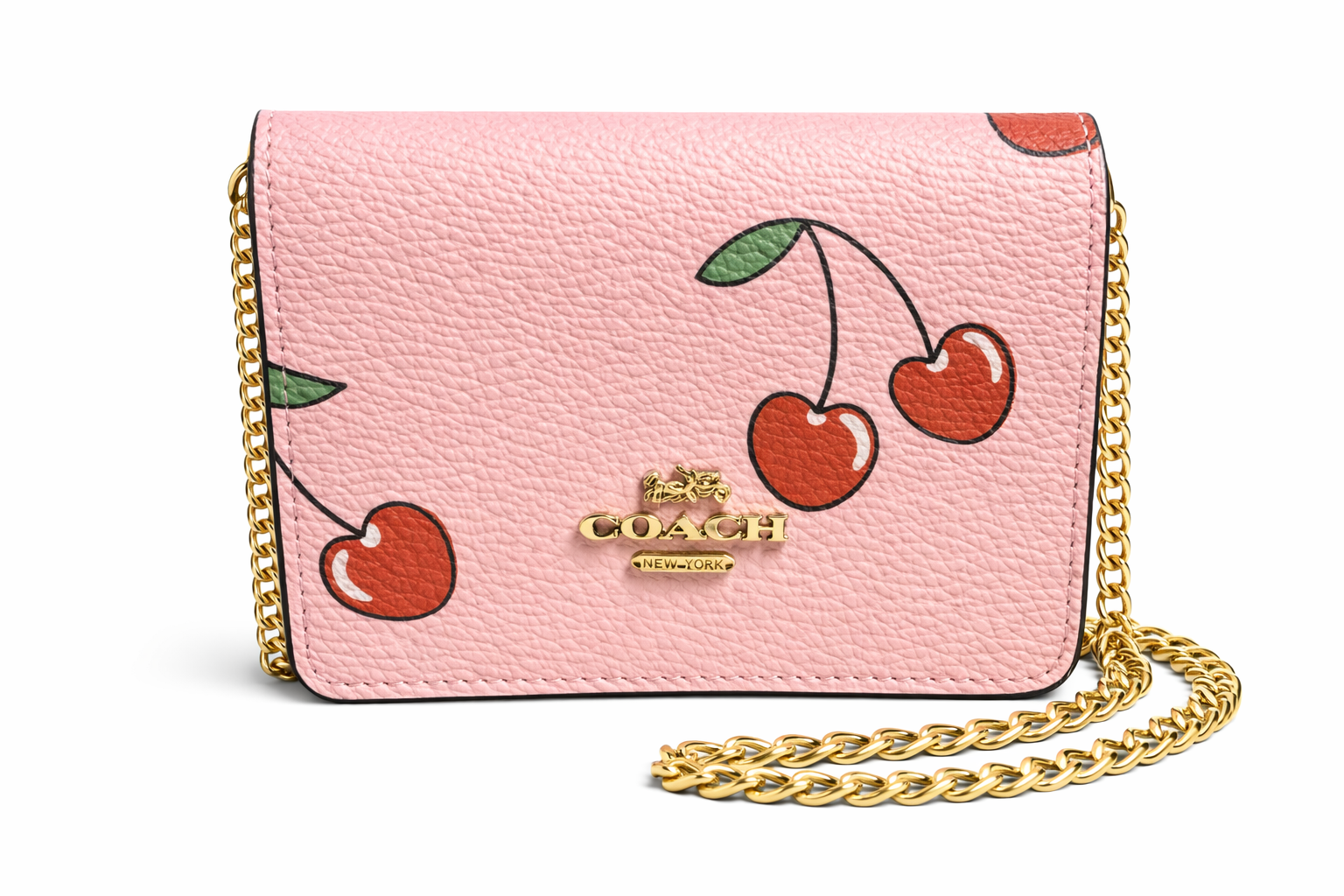 Coach Mini Skinny Cherry Rosada y Roja 100% OG